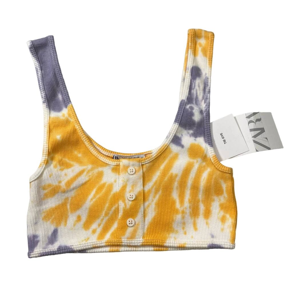 Zara Women's Bralette Crop Top Tie Dye Size Small NWT